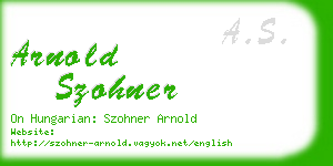 arnold szohner business card